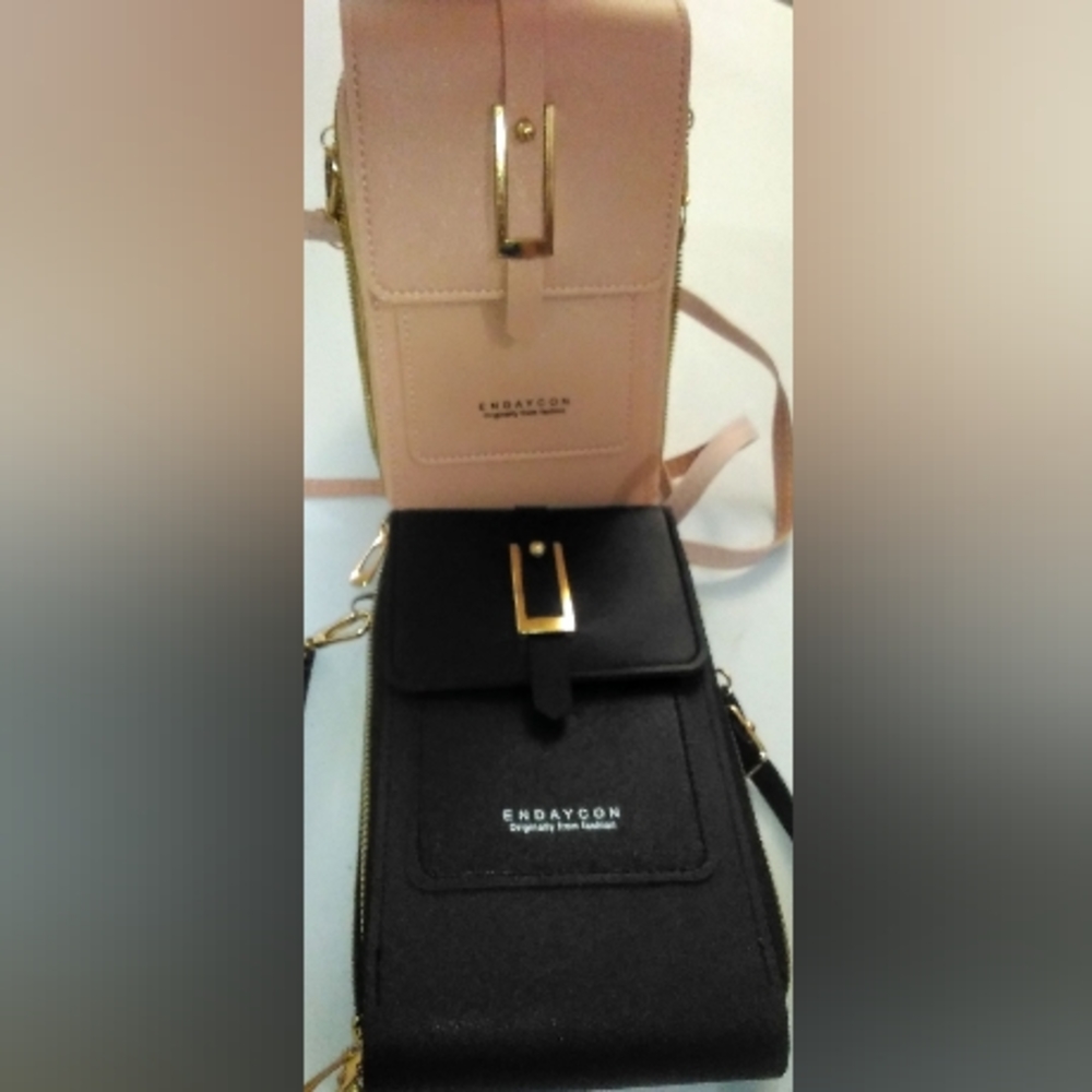 Grouping of 2 "ENDAYCON Originally from fashion" Pink/Black Clutch/Shoulder Bags